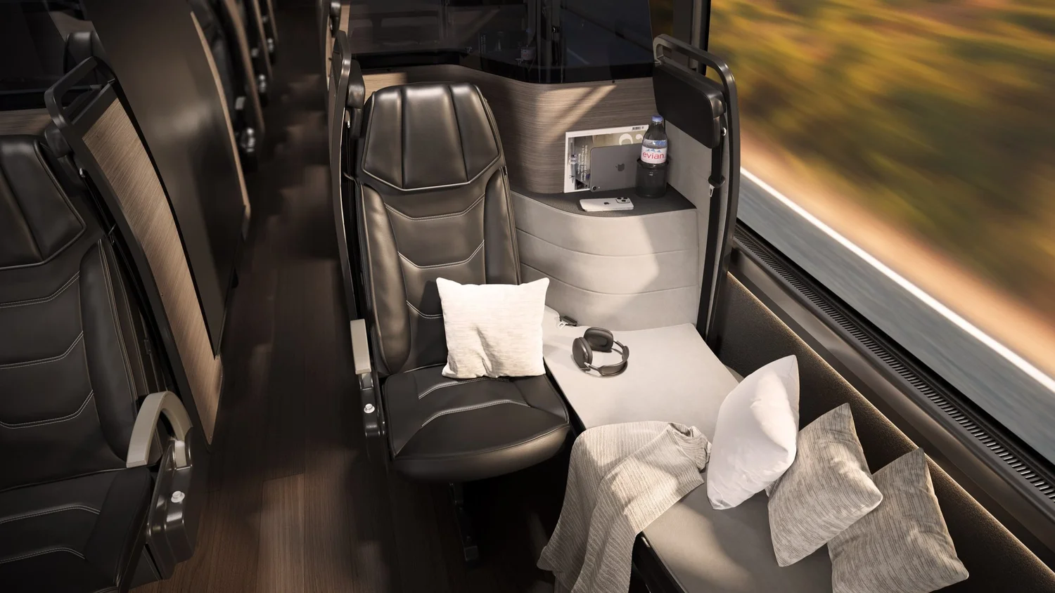 Executive Coach interior - comfortable seating and premium amenities